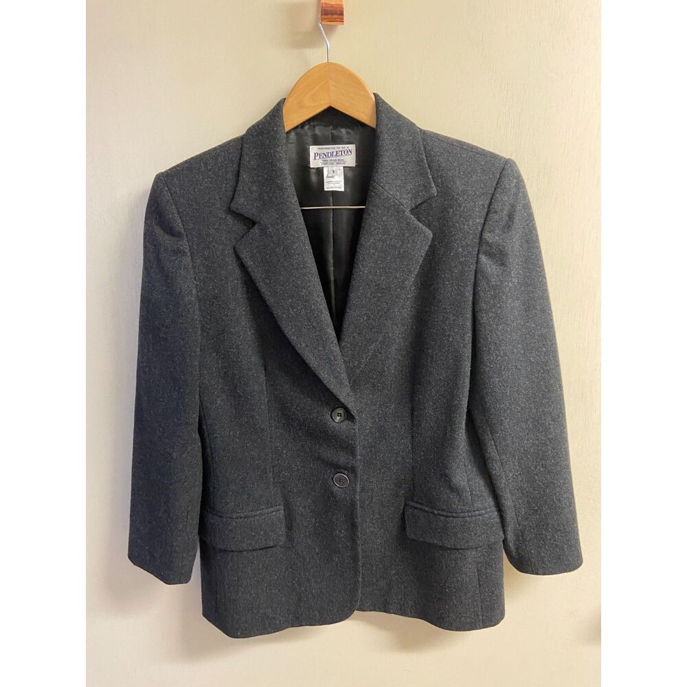 Dark Grey Pendleton 100% Wool Blazer